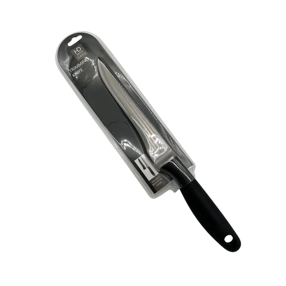HD Designs Grill Trimming Knife Stainless‎ Steel Comfort Grip Cover BBQ Barbecue